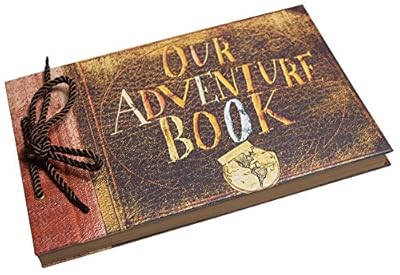 T-HAOHUA Anniversary Photo Album Scrapbook - Our Adventure Book Wedding Photo Album Scrapping 11.6"x7.5" inches, 80 Pages - Includes Bonus 5 Postcards and 5 Self-Adhesive Photo Corners