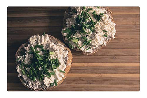 Tree26 Indoor Floor Rug/Mat (23.6 x 15.7 Inch) - Food Breakfast Natural-Light Cottage-Cheese Chive - Thumbnail 2