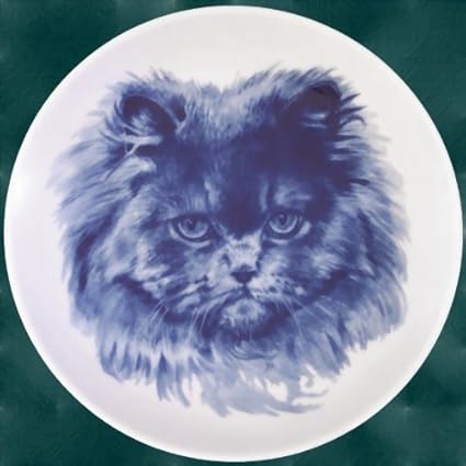 Assiette En Porcelaine Representant Un Chat Persan Bleu Amazon Fr Cuisine Maison