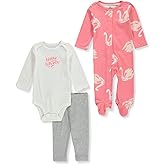 Carter's Baby Girls' 3-Piece Pants Set Outfit - pink/multi, 6 months