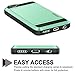 iPhone 6S Case, Vofolen Card Slot Holder iPhone 6S Wallet Case Dual Layer Protective Shell Shock Absorbing Tough Bumper Cover Scratch-proof Hybrid Casing Hard Armor for iPhone 6S - Mint