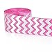 Silver Foil Chevron Swirls Waves Pattern Grosgrain Ribbon 3