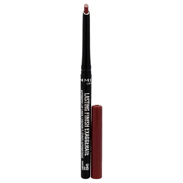 RIMMEL LASTING FINISH EXAGGERATE AUTOMATIC LIP LINER – RICH, SMOOTH FORMULA FOR LONG LASTING LIP LOOKS – 45 EPIC BURGUNDY, .01OZ