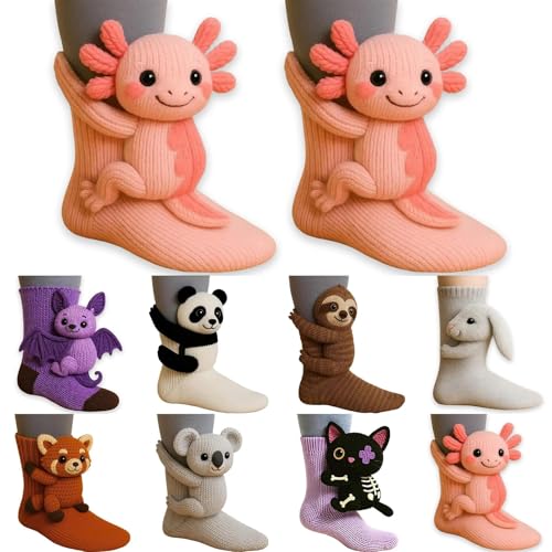 Jbsabotad 3D Knit Animal Socks, 2026 Novelty Floor Sock for Christmas, Animal Socks Hand Crocheted Multiple Styles of Animal Sock Cute and Warm Christmas-Gifts Unisex