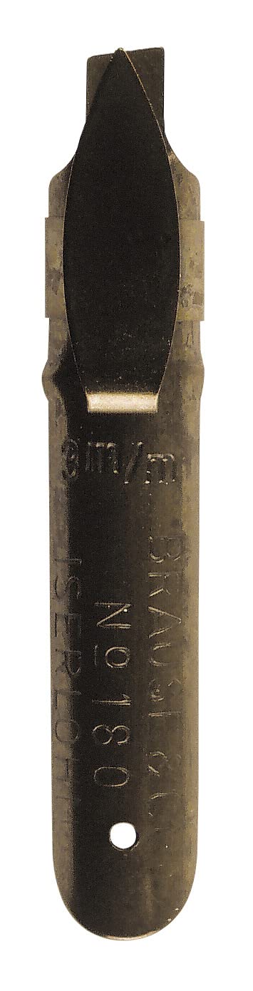 Brause 318530B - Calligraphy nibs for penholder - Box of 3 Bandzug Gauchers nibs - 3mm - Manufactuered in Germany - Drawing - Writing - Creative Tools
