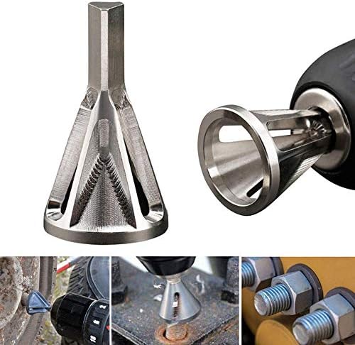 Lucaswang Deburring External Chamfer Tool,Drill Bit Stainless Steel Removing Burr Tools for Metal External Outer Diameter Chamferin (Silver)
