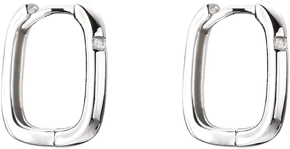 small rectangle hoop earrings