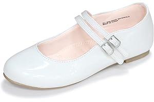 WIKENCY Girls Dress Shoes Mary Jane Shoes for Girls,Princess Ballet Flats Flower Girl Wedding Party School Shoes