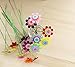 Carykon DIY Craft Iron Wire Button Felt Bouquets Kit, Make 40 Flowers (8-Petal Flowers)