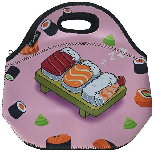 Wrapables A70830c Insulated Neoprene Lunch Bag, One Size, Sleeping Sushi