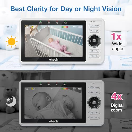VTech Upgraded Smart WiFi Baby Monitor VM901, 5-inch 720p Display, 1080p  Camera, HD NightVision, Fully Remote