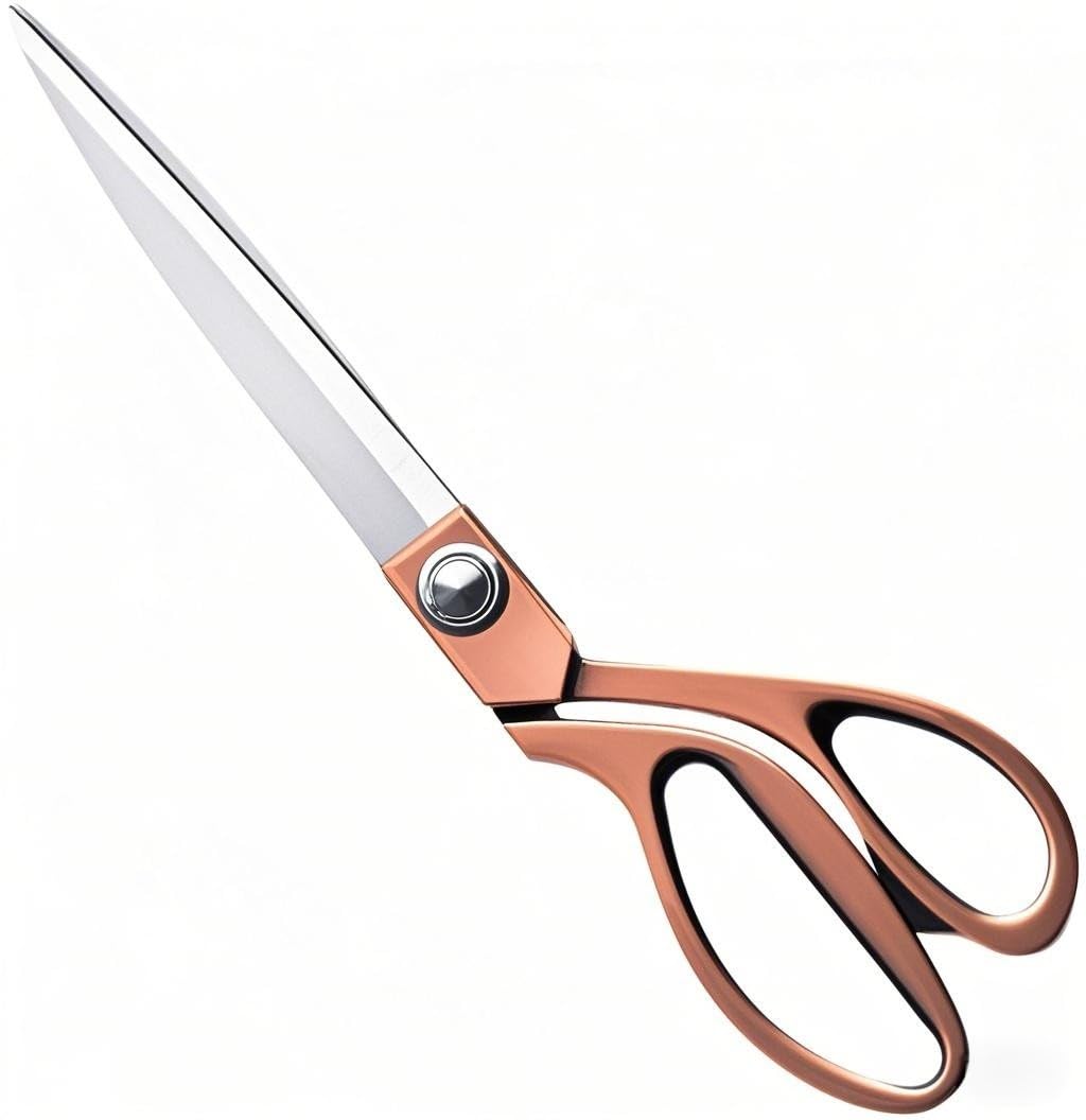 BigTree 10.5'' Copper Stainless Steel Sharp Tailor Scissors Clothing Barbecue Cut Adjustable Kitchen Scissors Fabric Heavy Duty for Tailoring, Craft, Household and Kitchen