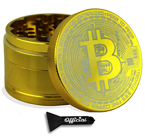 image for nestpark Official Bitcoin Coin Herb Grinder - Non Stick Multi Hole Des