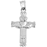 Silver Claddagh Cross Charm Pendant