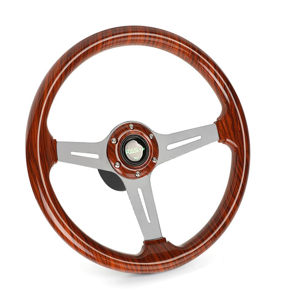 Photo 1 of RASTP 13.5 Inch Wood Grain Boat Steering Wheel with 3/4“ Axle Marine Steering Wheel Adapter for Most Marine boats,Vessels,Yachts,Pontoons