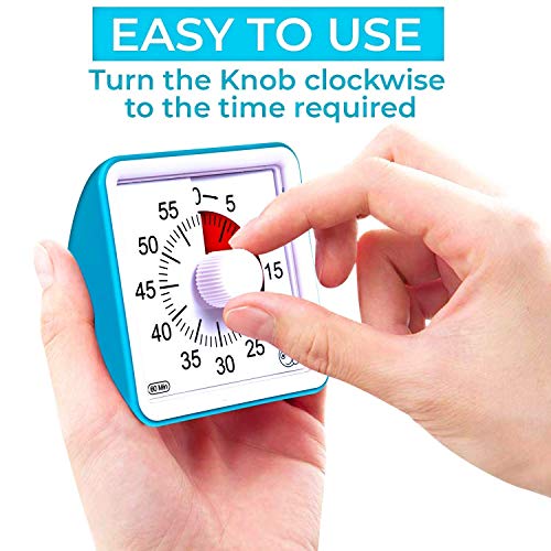 Wynnline 60Minute Visual Analog Timer Countdown Clock for Classroom