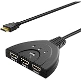 GOUXIANG 3-Port HDMI Switcher with Pigtail Cable Support 3D, 1080P, HD Audio