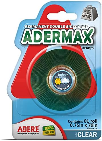 Adere Adermax XT100 Heavy Duty Mounting Tape VHB, Double Sided, Indoor Outdoor , Clear (0.75in x 79in)