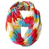 Sexyinlife Chiffon Chevron Multicolor Fashion Women's Infinity Loop Circle Scarf
