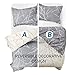 Bedsure 100% Cotton Kids Duvet Cover Sets Full Queen Size Grey Ivory Reversible Kids Duvet Cover (1 Duvet Cover)