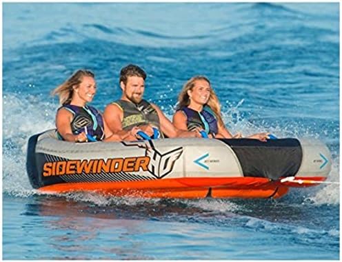 HO Sports Sidewinder 3-person Towable Made from NanYa 100% Virgin PVC for Unmatched Durability (Orange/Multi) (3 Person, Orange)
