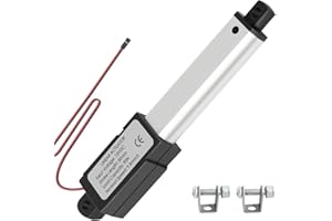 LeuMuas Mini Linear Actuator 12V Linear Motion Actuators 2" Stroke 90N/20lb Speed 0.37inch/s with Mounting Brackets for Intelligent Range Hood, Window Opener, Fan Blades