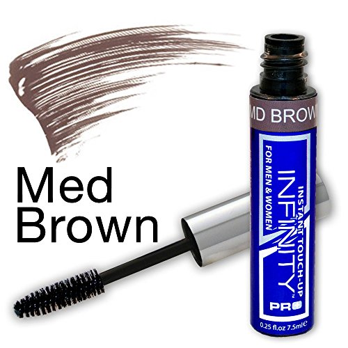 Infinity Temporary Hair Color Hair Mascara Root Concealer Touch Up for Women & Men (Medium Brown), 0.3 ounce