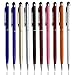 Stylus Pens, OKRAY 10 Pack 2 in 1 Combo Click Touch Pen Ballpoint with Black Ink Compatible with iPhone, Samsung, Tablet, Kindle, HTC, Nexus, LG, and All Capacitive Touch Screen Devices
