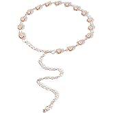 KMYZQDV Pearl Waist Chain Belt for Women Gold Belts for Dresses Fashion Circle Chain Accessories Cute Formal Waist Chain Belts for Womens Dresses Elegant Women's Dress Jewelry Accent