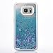 Galaxy S7 Edge Case, VEGO Transparent Plastic Glitter Quicksand Floating Bling Sparkle Star Flowing Liquid Hard Case Cover for Samsung Galaxy S7 Edge (2016) - Blue