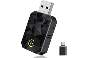 Carplay Adapter for Dodge Ram 1500 Ram 2015-2025-pr, Plug & Play Low Latency Voice Control Easy Use 2 in 1 Dongle Mini Fast S