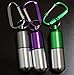 Skylly 3pcs Waterproof Aluminum Pill Box Case Bottle Cache Drug Holder Keychain Container Color Random