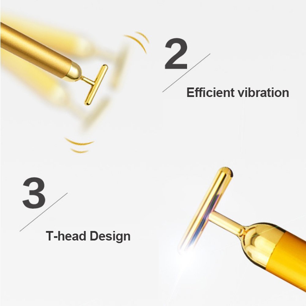 Careshine 24K Gold Beauty Bar Facial Roller Skin Care Beauty Bar Massager Micro Vibration Face Lift Massager Anti-aging