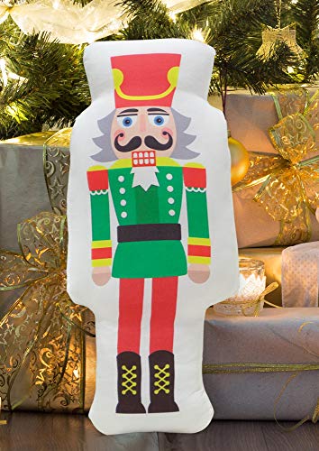 Decorative Christmas Nutcracker Shaped Throw Pillow, Colorful Cracker Christmas Accent Pillow, Nutcracker Cartoon Wooden Soldier Toy from The Ballet Christmas Decor - Thumbnail 7