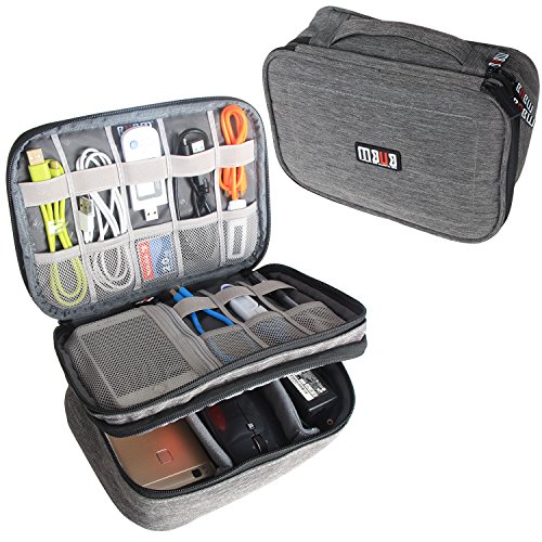 Bubm electronic organizer, double layer travel gadget carry bag f…