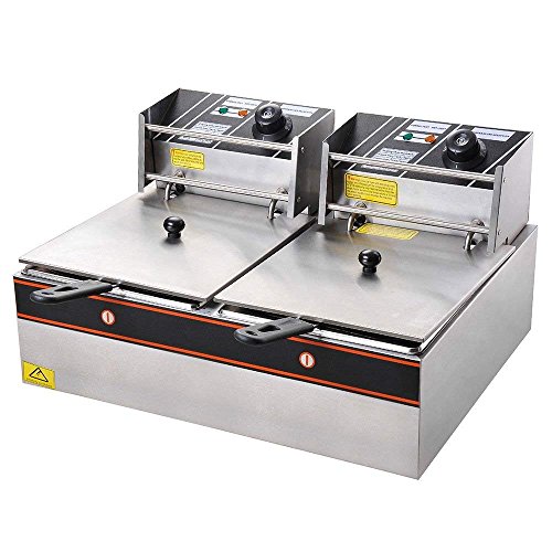 Click Here to See More Images GHP Home/Business Heavy Duty Stainless Steel Dual Tank 12L 5000Watt Deep Fryer