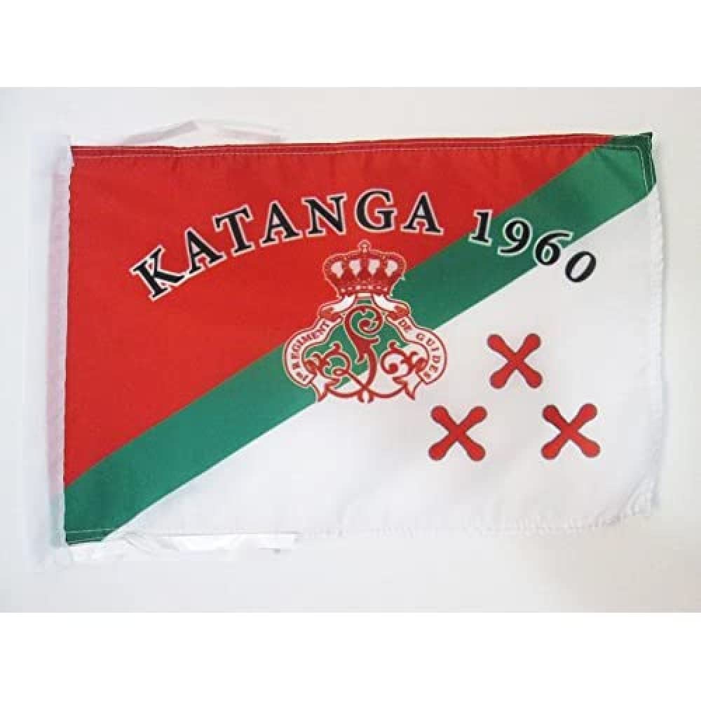 AZ FLAG - Katanga 1960 Flag - 18'' x 12'' - 100% Polyester Katanga Province independentist Small Banner with Two Cords - Fade Resistant - Vivid Colors - 18x12 in - 45x30 Cm
