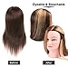 Mannequin Head 100% Real Human Hair for Cosmetology Training with Free Clamp Holder 16