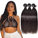Luduna Brazilian Hair Straight Hair 3 Bundles 8a 100% Unprocessed Human Hair Bundles Remy Hair (8 10 12, Natural Color)