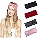 Toraway Hairband, Women Turban Twist Head Wrap Headband Soft Twisted Knot Bowknot Hair Band (Black)