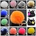 niceeshop Leegoal Novelty Rabbit Fur Ball Charm Key Chain for Car Key Ring or Bag,Dark Blue
