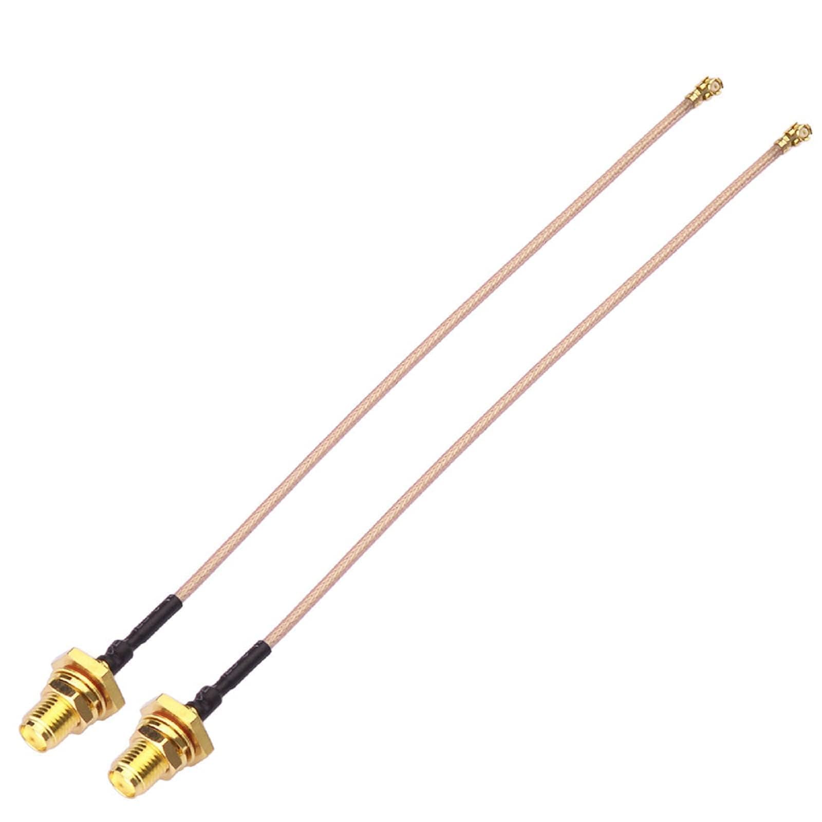 Bingfu SMA Female Bulkhead to Mini RG178 Pigtail Cable WiFi Aerial Antenna Adapter Cable 30cm (2-Pack) for Wireless Mini PCI Express PCIE Network Card WiFi Adapter Router FPV UAV Drone Controller — image 1
