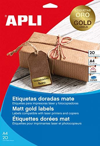 agipa 14888 Labelling Labels 210 x 297 mm Gold