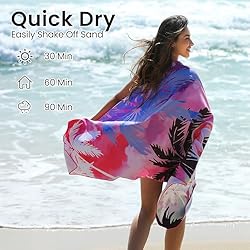 Winthome Beach Towel Thin Quick Fast Dry 35.4" x