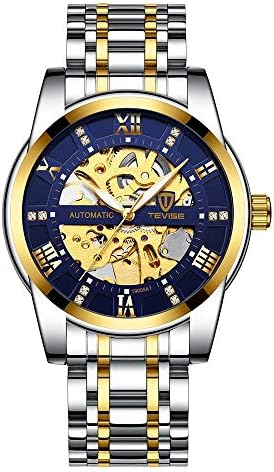 Men Automatic Self-Wind Watch Men Mechanical Business Watches Fashion Clock Hollow Steel Wristwatches