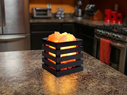 TORCHSTAR 2 Pack Dimmable Himalayan Crystal Salt Lamp with Wooden Basket, UL-Listed Power Line & Socket, for Ambiance Lighting, Decoration, Yoga, Purifying Air, 4.3x3.94x4.1inch(4 Bulbs Included)
