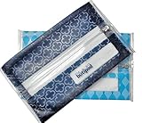 Buti-pods Slim Wet Wipes Dispenser and Travel Case Holder, portable baby wipes case, 2-pack (navy turquoise prints)
