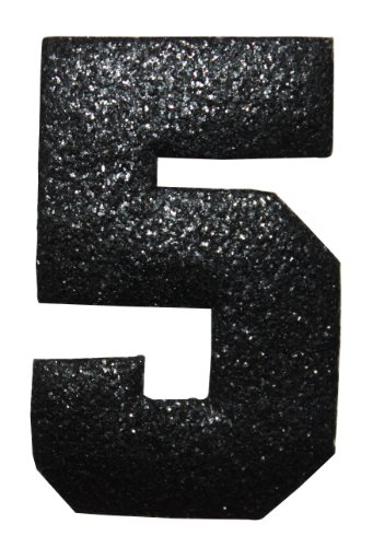 ID 8635 Shiny Number 5 Five Patch Glitter Metallic Symbol Iron On Applique