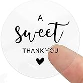1.6 Inch Sweet Thank You Stickers, 120Pcs Clear Gold Foil Envelope Seals, Party Favor Labels, Round Gift Stickers for Wedding, Birthday,Envelope Seal,Handmade DIY