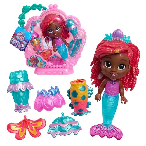 Disney Junior Pop Tails Ariel 7-inch Doll and Accessories, 9-pieces, Kids Toys…